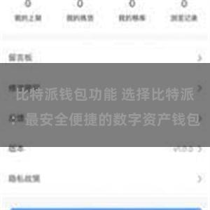 比特派钱包功能 选择比特派：最安全便捷的数字资产钱包