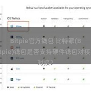 Bitpie官方钱包 比特派(Bitpie)钱包是否支持硬件钱包对接？