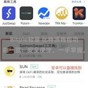 Bitpie轻量 比特派钱包功能一览：安全便捷，一手掌握。
